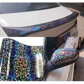 YOLOCKEY Chrome Black Forged Gloss Carbon Fiber Car Vinyl Wrap Roll Air Release Adhesive Film Decal Sheet DIY Decor