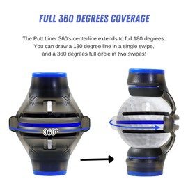 SUBORAWOS Golf Ball Marker with 2 Coloured Marker Pens, 360 Degree Line Drawing Alignment Tool, Triple Line Golf Ball Marker for Men and Women (Red)