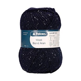 Patons Knitting Yarn, Wool Navy Tweed, 100-grams