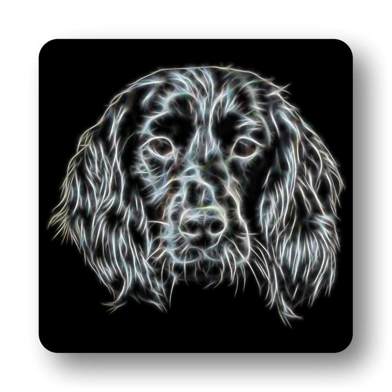Fractal Artworks Sprocker Spaniel Coaster Set with Fractal Art Design.