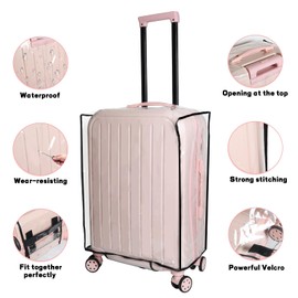 LADYGG Clear Luggage Covers PVC Suitcase Cover Thicken Protectors Waterproof Cover for Luggage (28-inch)