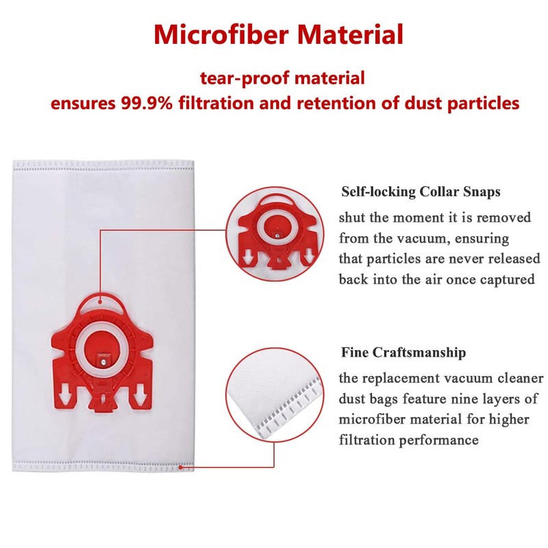 Vacuum Bags, 15Pcs Dust Bags AirClean 3D Efficiency Replacement Compatible