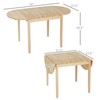 HOMCOM 55" Solid Wood Kitchen Table, Drop Leaf Tables for