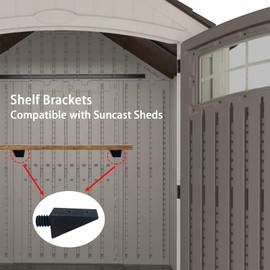 SPANSEE Shelf Brackets Compatible with Suncast Sheds, Craftsman Shed, 4 Pack, Brackets Only, (Screws Included