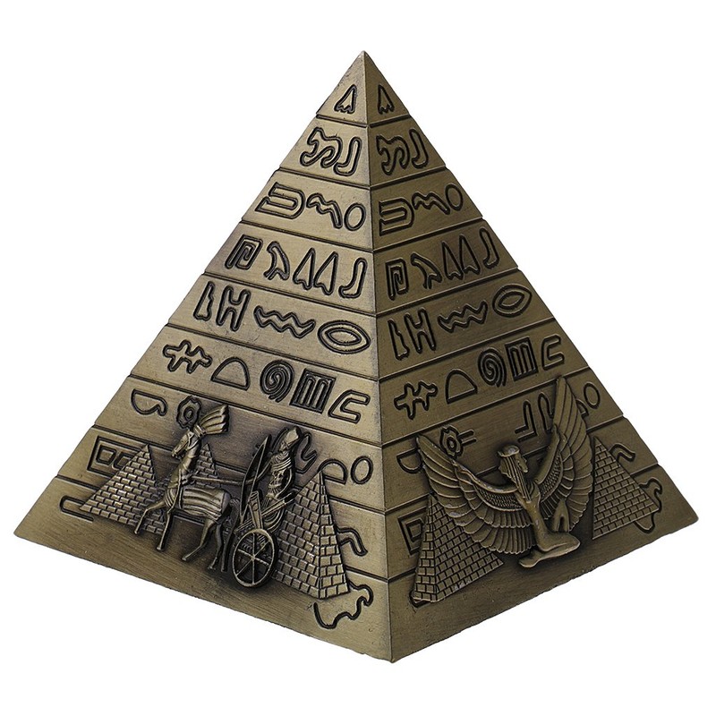 Gazechimp Metal Egyptian Pyramid Model Figure Statue for Home Office
