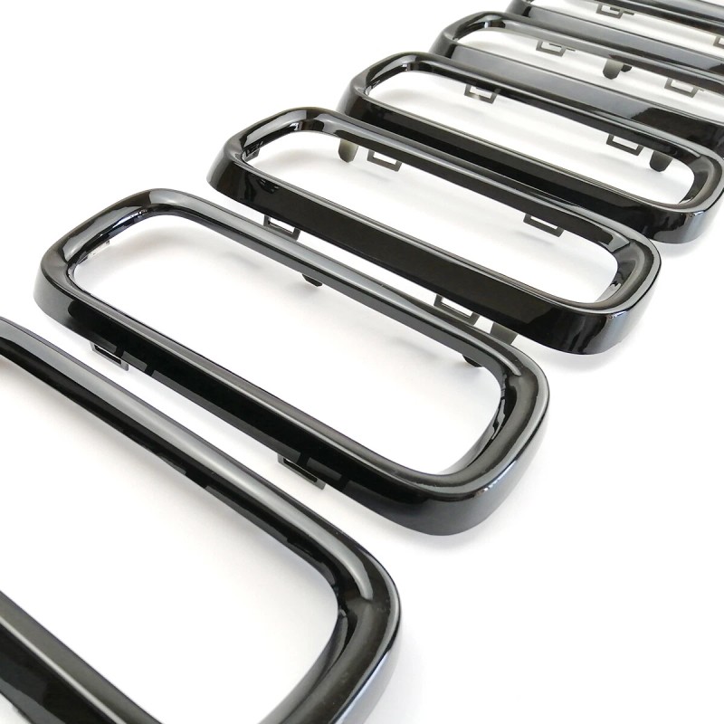 XBEEK Glossy Black Front Grille Clip-in Grill Insert Rings for