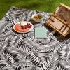 OHS Fleece Throw Blanket Leaf Print, Black/White Garden Blanket Lightweight