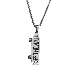 POSLAB Men Woman Skateboard Pendant Necklace Hip-hop Scooter Pendant Necklace 27.5" Long Stainless Steel Necklace Vintage Gothic Jewelry(2)