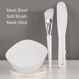 Face Mask Mixing Bowl Set, Juego de Cuencos para Mezclar Mascarillas Faciales Suaves y Delicados con Cepillo, Kit de Herramientas de Espátula Portátil para Bricolaje Material de Silicona