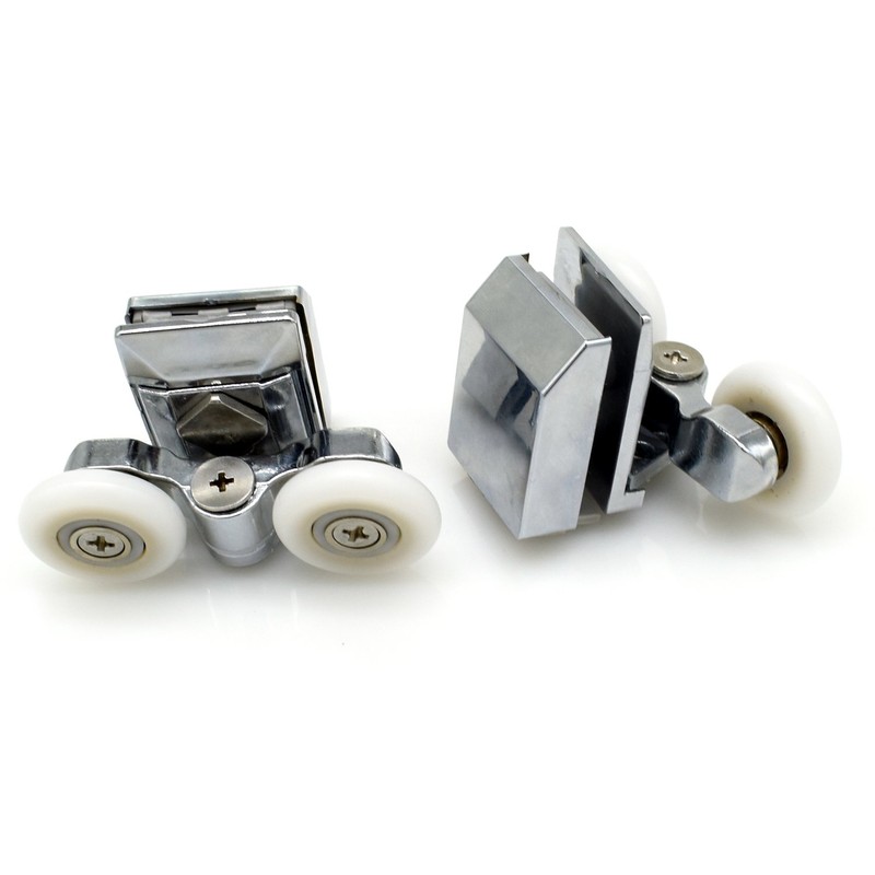 YuanQian Stainless Steel 25mm Shower Door Twin Rollers Runners -