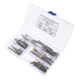 BUGUUYO 230pcs Cotter Pin Cotter Clip Key Fastner Fitting Assortment Kit Hitch Clips Fastener Fitting Pin Spring Fastener Assortment Kit Hitch Steel Trailer Linch Silver Stainless Steel