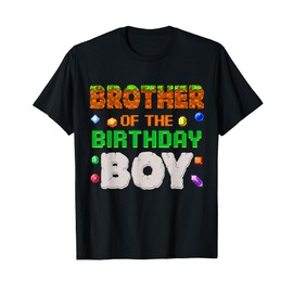 Brother Of The Birthday Boy Video Gamer Pixel Number T-Shirt