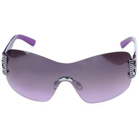 Rocawear Women's R387 Retro Frameless Shield Uv400 Protective Rectangular Sunglasses Gifts Flair, 130 Mm, Silver & Purple