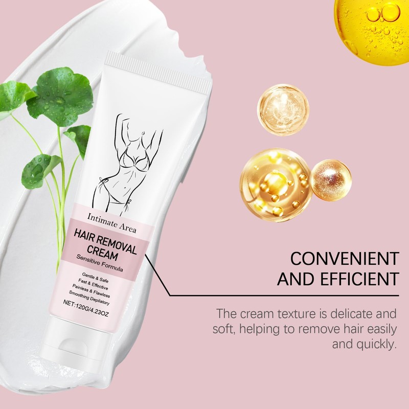 Hair Removal Cream with Scraper - Intimate Hair Removal Cream