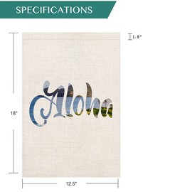 Qinqingo Aloha Summer Garden Flag Vertical Double Sided, Hawaii Beach Flag Yard Outdoor Decoration Small Garden Flag 12.5 x 18 Inch