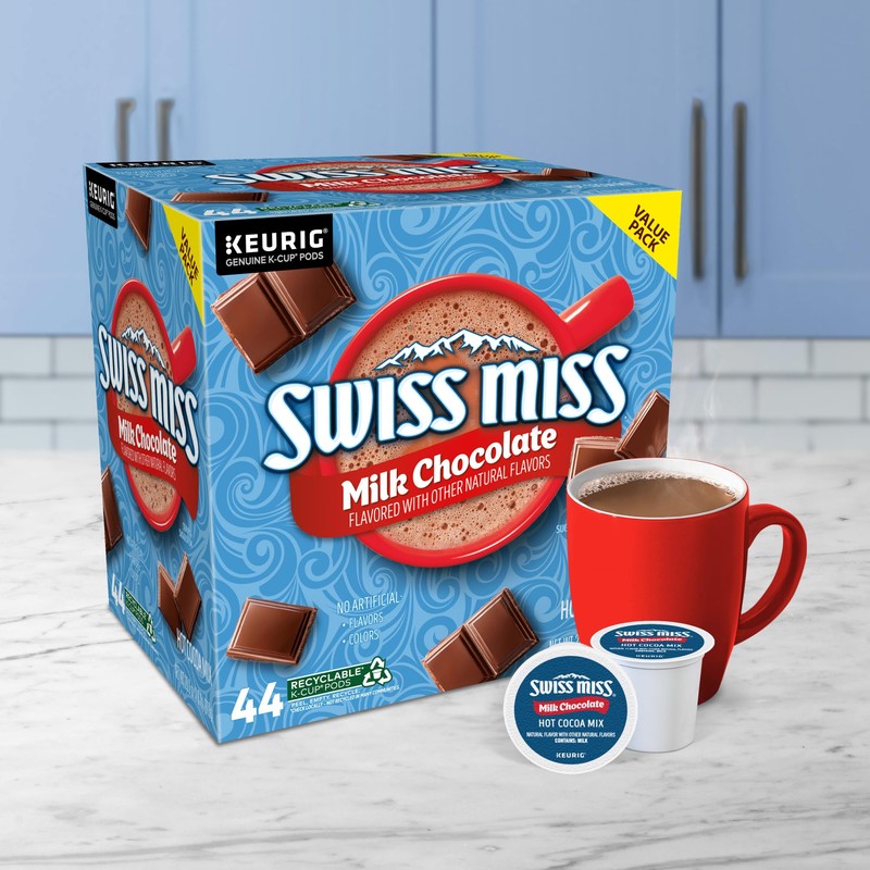 Swiss Miss Milk Chocolate Hot Cocoa, Single-Serve Keurig K-Cup Pods,