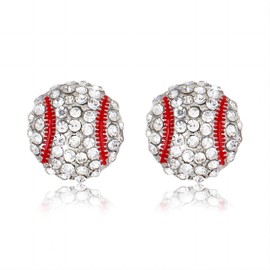 Football Earrings For Women Rhinestone Soccer Basketball Volleyball Rugby Baseball Earrings Game Day Leather Dangle Earring for Sports Lover