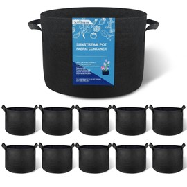 SunStream 10-Pack 3 Gallon 11L Heavy Duty Thickened Nonwoven Fabric Pots Potato Grow Bags with Handles
