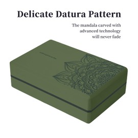 LaiEr Yoga Block (Set of 2) 9"x6"x3" High Density EVA Foam Brick, Non-Slip Surface Soft and Light for Yoga, Pilates, Meditation in Forest Green