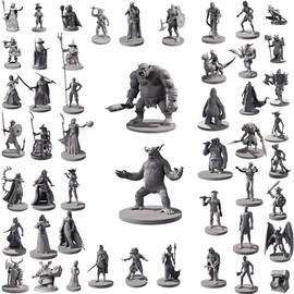 Path Gaming 50 Unique Miniatures Fantasy Tabletop RPG Figures for Dungeons and Dragons, Pathfinder Roleplaying Games, Bulk Unpainted, Great for D&D