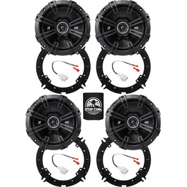 KICKER Speakers 6.5 inch for Hyundai Elantra 2017-2020 Upgrade Kit - 4 Pack of DS Series with Adapters and Harness, Coaxial 6 1/2 Car Audio Front and Rear Door Speaker DSC650, 43DSC6504