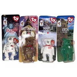 Ty VTG 1999 Ty Ronald McDonald House 4 Pc  Mini Beanie USA Britain Ireland Canada