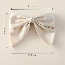Visxcnu Pack of 2 Women's Hair Bows Large Bow Hair Clip French Hair Clips Girls Hair Clips French Hair Clips Girls Hair Clips (Black + White)