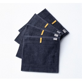 IKEUCHI ORGANIC Wash Cloth 7.1 x 7.1 Oeko-Tex Class1 Certified, Pack of 4,ORGANIC330 (Navy)