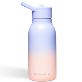 Neon Kactus Kids | Stainless Steel Kids Water Bottle with Straw | Double-Wall Vacuum Insulated Water Bottle | Locks in Heat or Cold for Hours | Leak-Proof, BPA-Free & Lightweight |Live Forever 340ml