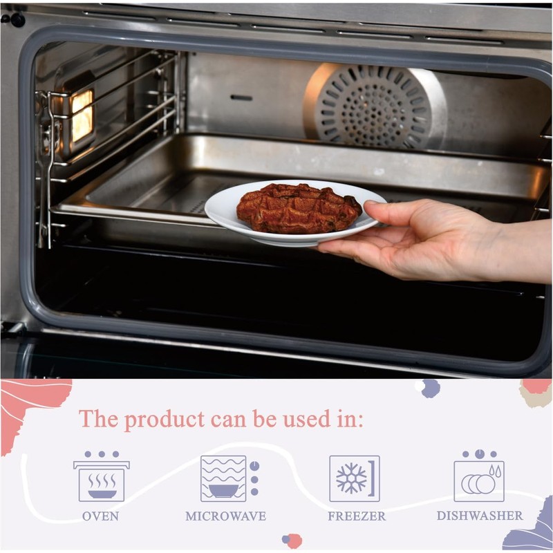 Miicol Small Dessert Plates Set of 6, Ceramic White Appetizer