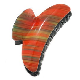 90mm Across/Large Shiny Orange/Yellow/Green Acrylic Hair Claw/Hair Clamp