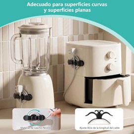8 Piezas Organizador de Cables, Enrollador de Cable de cocina, Soporte para Cables de Electrodomésticos para Mezclador, Cafetera, Microondas, Tostador (Negro)