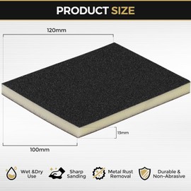 Sruhrak Pack of 18 Sanding Sponges, 220 Grit Sandpaper Blocks, Wet and Dry Sanding Sponge, Washable and Reusable Sanding Pads for Wood, Plastic and Metal Polishing