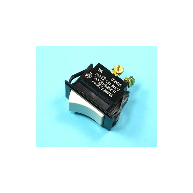 MOMENTARY Rocker Switch SPST (ON)/Off White 10A/250VAC, 3/4HP, 15A/125AC, Screw