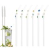 8 Pcs Glass Straws With Bows Charms, Cute Fun Reusable
