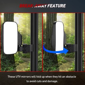 Frokom UTV Side Mirror, UTV Mirrors Fit Pro-Fit Cage Compatible with Polaris Ranger 570 900 XP 1000 2015-2023 General 1000,Can Am Defender Maverick Trail,Breakaway and 360 degree Adjustable mirrors