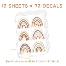 funlife 72Pcs DIY Small Rainbow Wall Stickers, Peel and Stick Colorful Wall Decal for Window Play Room Decoration, Kids Baby Nursery Decor