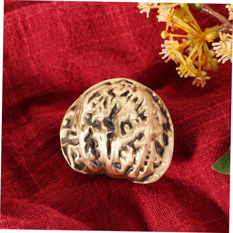 NOLITOY Chinese Decorative Hand Exercise Balls Brass Walnut Handballs Small