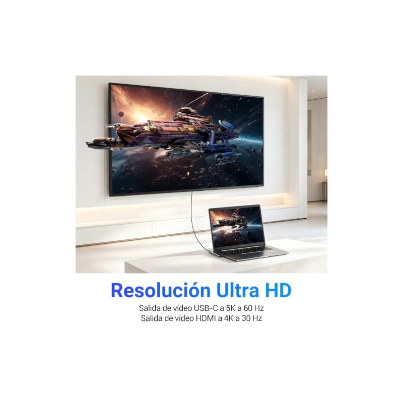 Adaptador USB C 7 en 1 Hub Multipuerto con HDMI