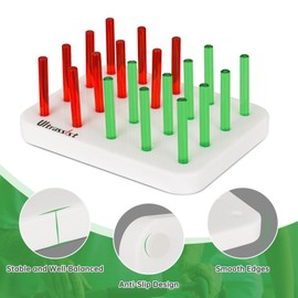 Ultrassist 20 Hole Peg Test for Occupational Therapy, Acrylic Pegs Board for Fine Motor Skills, Finger Dexterity Test