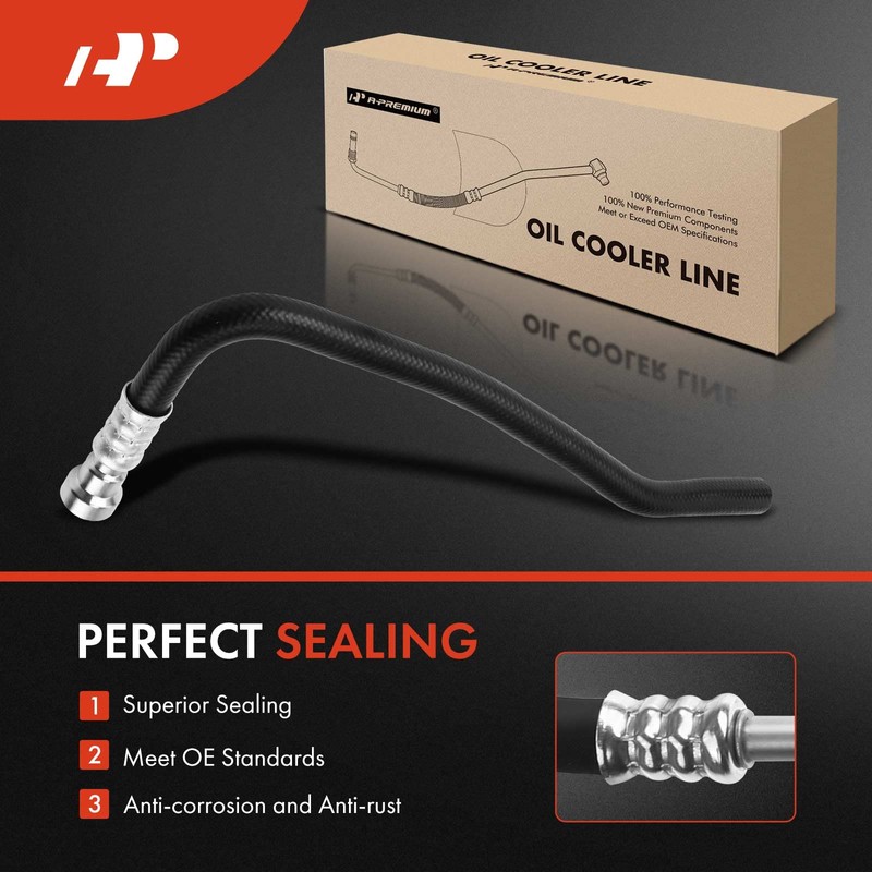 A-Premium Automatic Transmission Oil Cooler Line Hose Assembly Compatible with