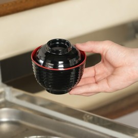 Thunder Group 3222JBR Multi-Use Bowl with Lid, Diameter 4.8 inches (12.2 cm), Height 2.2 inches (5.6 cm), 10.1 fl oz (300 ml), Soup Bowl, Melamine Tableware, Japanese Tableware, Dishwasher Safe,