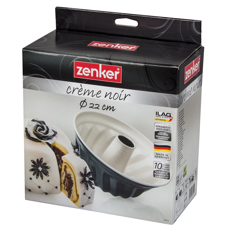 Zenker Kugelhopf Tin "Creme Noir", Grey/Beige, 8.66"