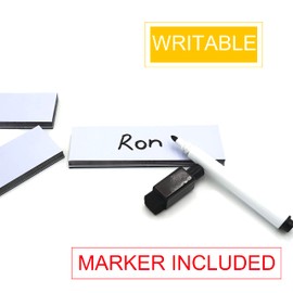 MODERN WAVE - Reusable Magnetic Stripes Labels for School/Office/Home/Warehouses/Shelves/Whiteboards 10 x 3 cm (White, 42 pcs)