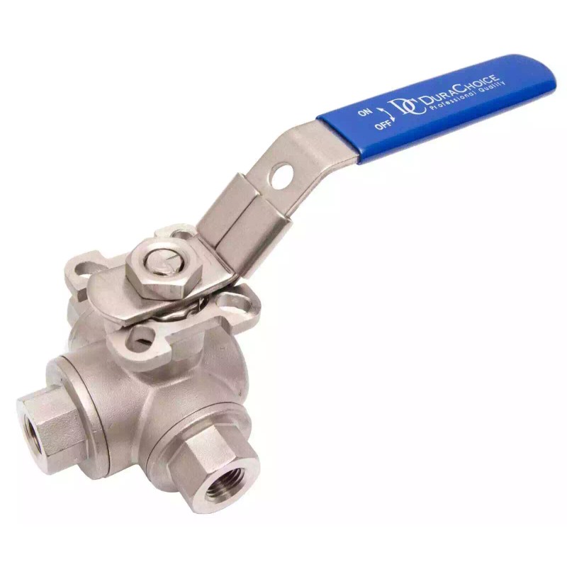 DuraChoice 1/2" Stainless Steel (316) 3-Way Ball Valve - L