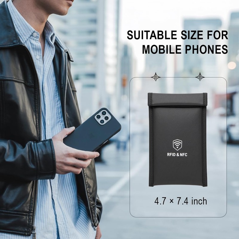 XIAODUN Military Grade Faraday Bags for Phones - [5G/Bluetooth/WiFi/GPS] Signal