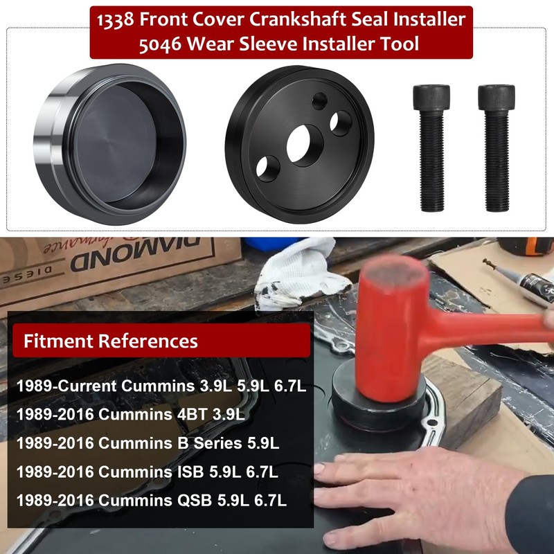 1338 Front Cover Crankshaft Seal Installer &5046 Wear Sleeve Installer