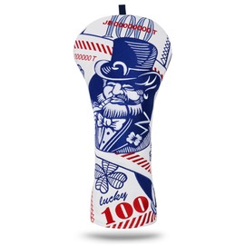 Golf Club Head covers for Driver 460CC DR #1 Elastic Closure White PU Leather St. Patrick Pattern