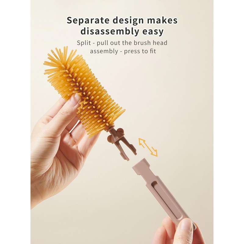 Bottle Brush Set-6 in 1,Portable Silicone Bottle Brush,Silicone Baby Bottle
