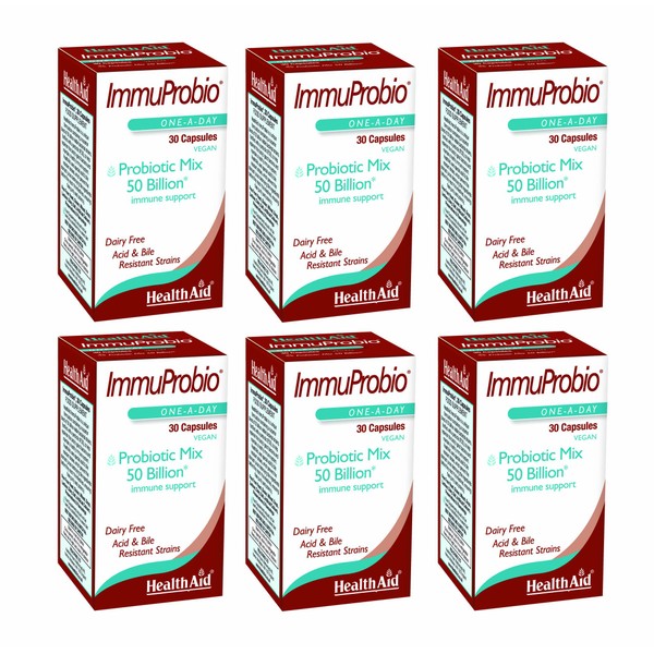 HealthAid ImmuProbio Pack of 6 x 30 Vegan Capsules (180 Capsules)